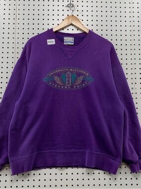 Gear For Sports Purple University of Wisconsin Stevens Point Logo Sweatshirt